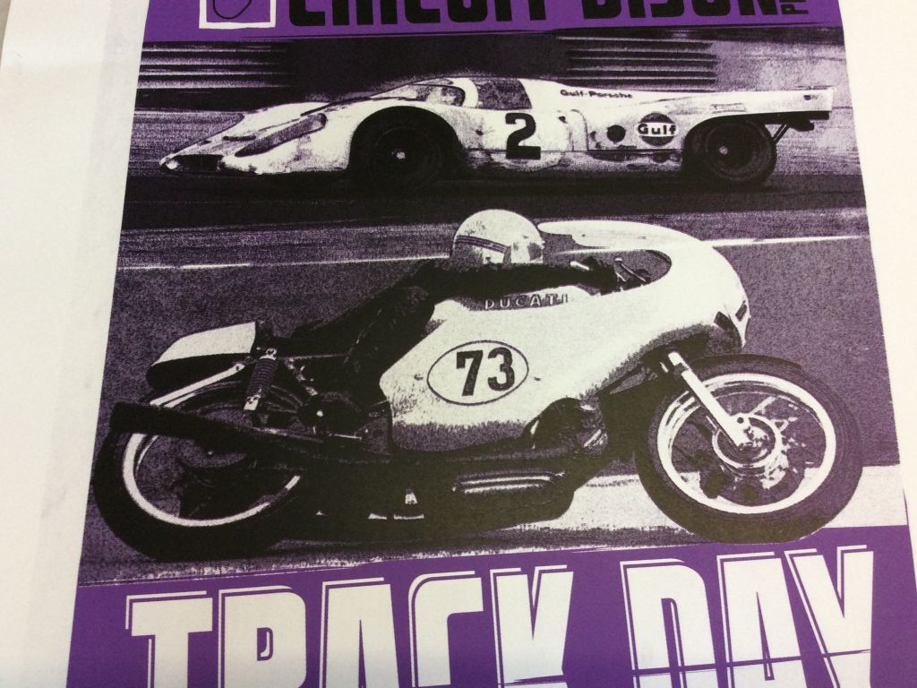 Chris Hart GmbH Siebdruck und Beschriftungen Zürich: Siebdruck - Poster für Track days 2-farbig  