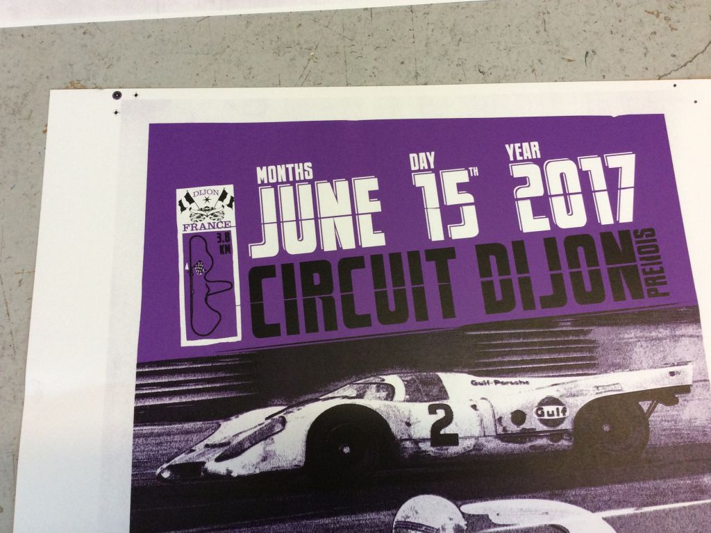 Chris Hart GmbH Siebdruck und Beschriftungen Zürich: Siebdruck - Poster für Track days 2-farbig  